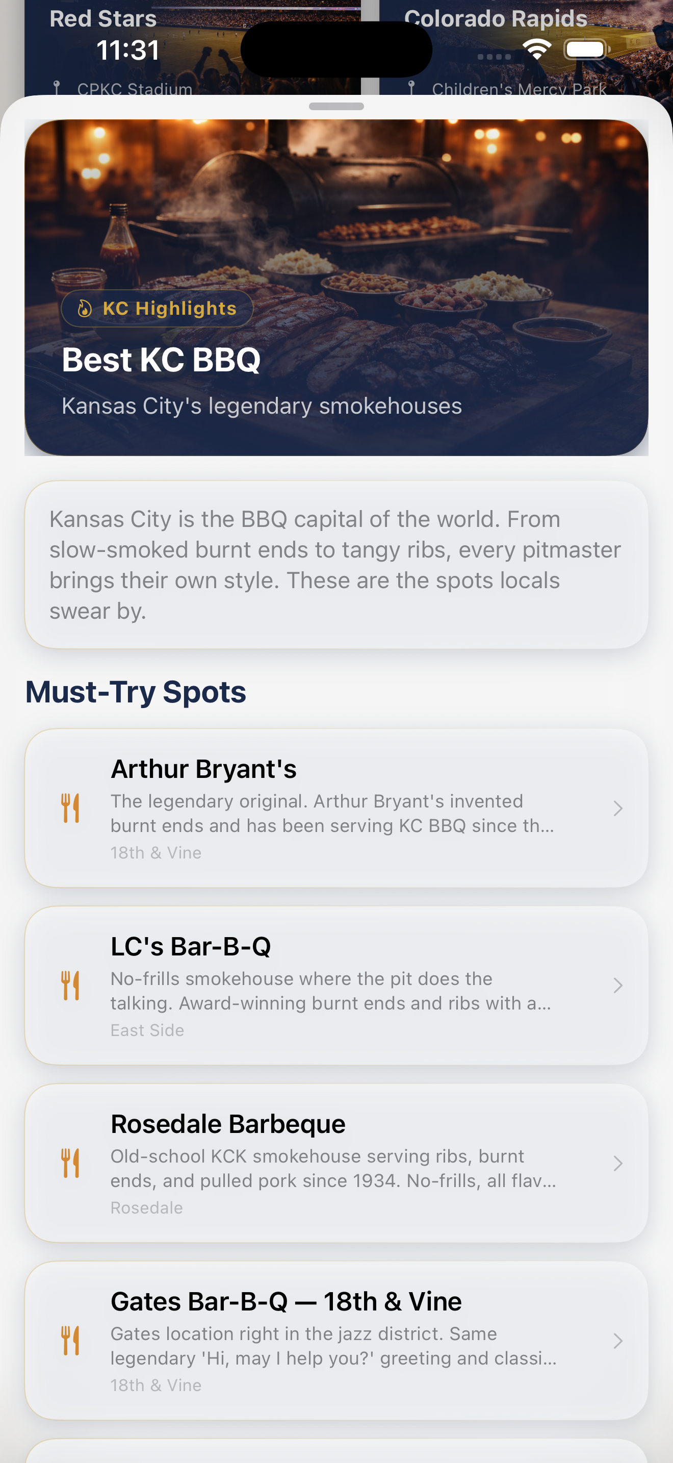 GoKC iPhone screenshot — iphone-bbq.png