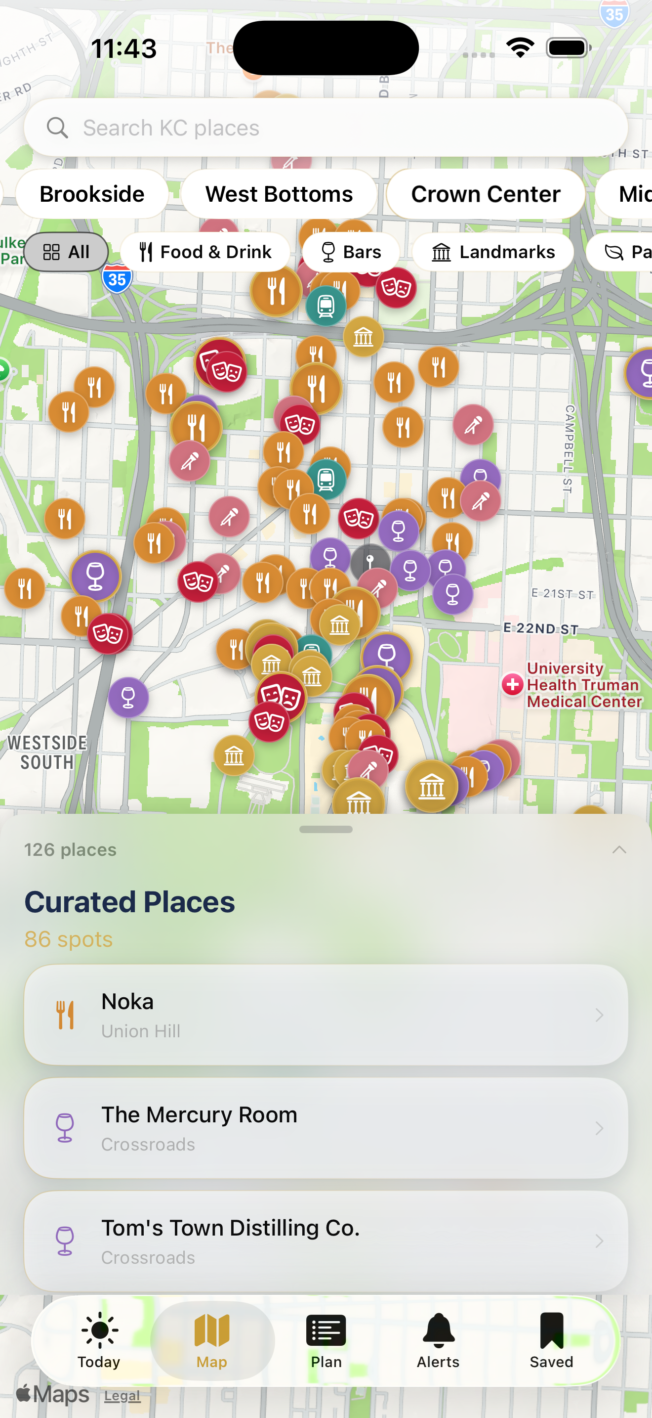 GoKC iPhone screenshot — iphone-map.png